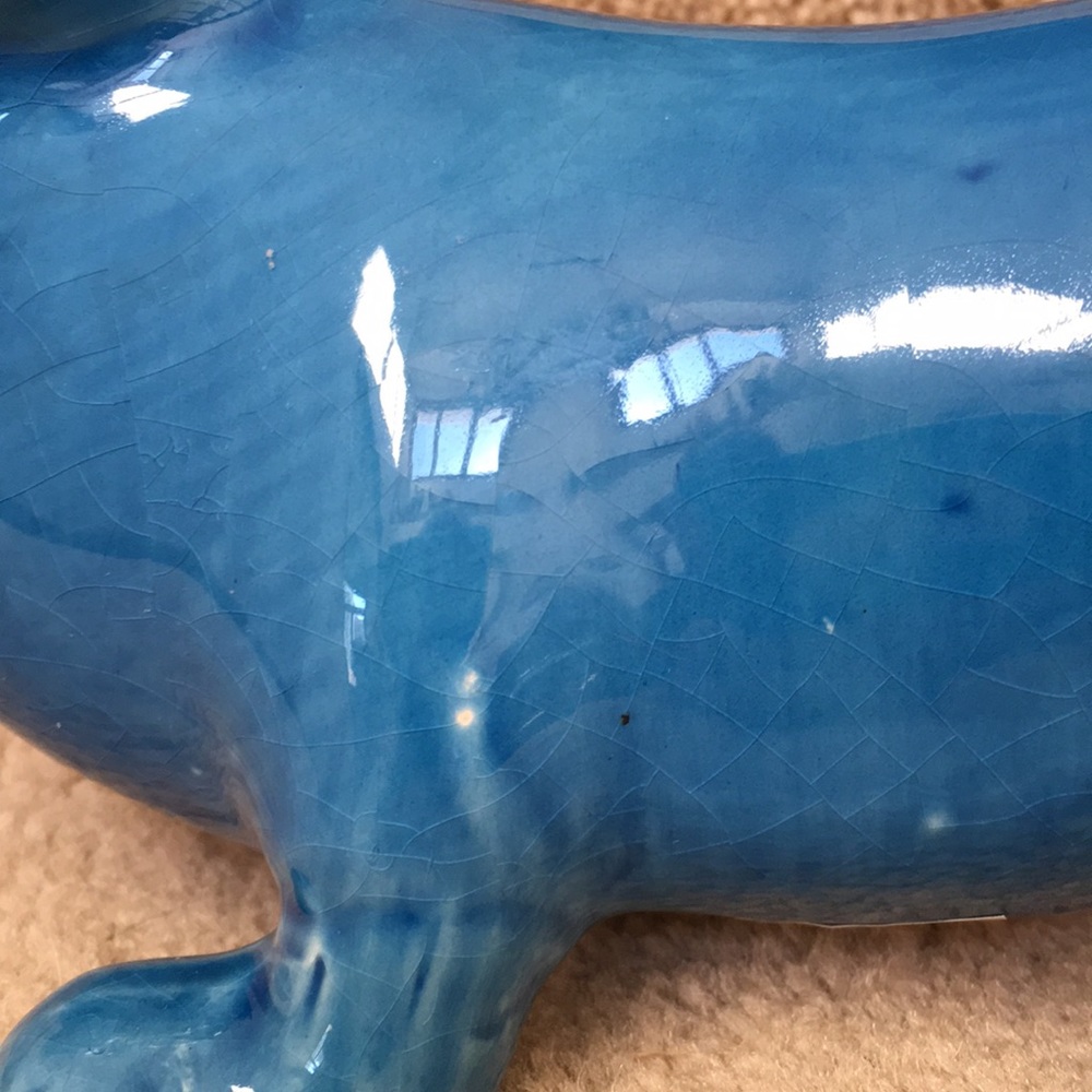 Dachshund decor piece in blue. - Picture 8 of 8